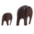 Wood figurines, 'Dark Brown Elephants' (pair) - Cedar Wood Elephant Figurines from Peru (Pair) thumbail