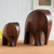 Wood figurines, 'Dark Brown Elephants' (pair) - Cedar Wood Elephant Figurines from Peru (Pair) (image 2b) thumbail