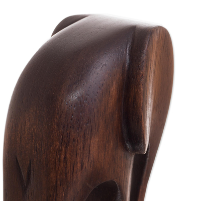Wood figurines, 'Dark Brown Elephants' (pair) - Cedar Wood Elephant Figurines from Peru (Pair)