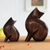 Wood figurines, 'Mother Cat' (pair) - Cedar Wood Cat Figurines from Peru (Pair) (image 2) thumbail