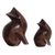 Holzfiguren, (Paar) - Katzenfiguren aus Zedernholz aus Peru (Paar)
