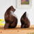 Wood figurines, 'Mother Cat' (pair) - Cedar Wood Cat Figurines from Peru (Pair) (image 2b) thumbail