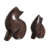 Figuritas de madera, (par) - Figuras de gato de madera de cedro de Perú (par)