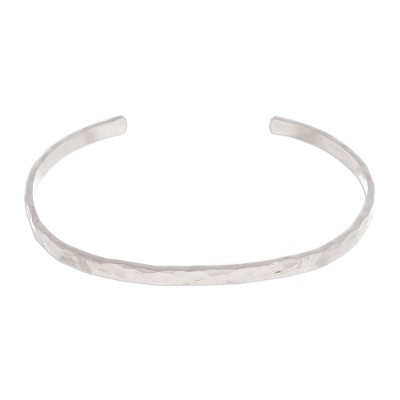 Hammered Sterling Silver Cuff Bracelet from Peru