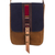 Leather accented suede messenger bag, 'Stylish Adventure in Indigo' - Sepia and Indigo Leather Accented Suede Messenger Bag (image 2c) thumbail