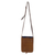 Leather accented suede messenger bag, 'Stylish Adventure in Indigo' - Sepia and Indigo Leather Accented Suede Messenger Bag (image 2d) thumbail
