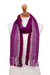 100% alpaca scarf, 'Chevron Sorbet' - Fuchsia Striped Chevron Pattern Handwoven 100% Alpaca Scarf (image 2a) thumbail