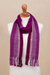 100% alpaca scarf, 'Chevron Sorbet' - Fuchsia Striped Chevron Pattern Handwoven 100% Alpaca Scarf (image 2b) thumbail