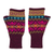 100% alpaca fingerless mitts, 'Colorful Carousel' - Multi-Color Multi-Motif 100% Alpaca Knit Fingerless Mitts (image 2c) thumbail