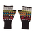 100% alpaca fingerless mitts, 'Motif Medley' - Colorful Geometric Motif 100% Alpaca Knit Fingerless Mitts (image 2a) thumbail