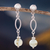 Opal dangle earrings, 'Fantastic Loops' - Natural Opal Dangle Earrings Crafted in Peru (image 2) thumbail