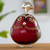 Sterling silver and gourd figurine, 'Sipan Governor in Red' - Sterling Silver and Red Gourd Owl Figurine from Peru thumbail