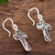 Sterling silver filigree dangle earrings, 'Fancy Cross' - Cross Motif with Filigree Sterling Silver Dangle Earrings (image 2b) thumbail