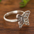 Sterling silver filigree cocktail ring, 'Fancy Butterfly' - Butterfly Motif Filigree Sterling Silver Cocktail Ring (image 2b) thumbail