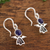 Sodalite filigree dangle earrings, 'Midnight Angel' - Sodalite and Sterling Silver Filigree Angel Dangle Earrings (image 2b) thumbail