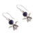 Sodalite filigree dangle earrings, 'Midnight Angel' - Sodalite and Sterling Silver Filigree Angel Dangle Earrings (image 2c) thumbail