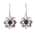 Sodalite filigree dangle earrings, 'Blue Daisy' - Sodalite and Sterling Silver Filigree Flower Dangle Earrings thumbail