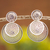Sterling silver filigree dangle earrings, 'Circle Celebration' - Triple Circle with Filigree Sterling Silver Dangle Earrings (image 2) thumbail