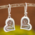 Sterling silver filigree dangle earrings, 'Fancy Hearts' - Heart Motif with Filigree Sterling Silver Dangle Earrings (image 2) thumbail