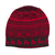 Alpaca blend knit hat, 'Alpaca Parade in Red' - Black and Crimson Red Diamond Motif Alpaca Blend Knit Hat (image 2a) thumbail