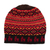 Alpaca blend knit hat, 'Alpaca Sunrise' - Red and Orange on Black Diamond Motif Alpaca Blend Knit Hat thumbail