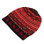 Alpaca blend knit hat, 'Alpaca Sunrise' - Red and Orange on Black Diamond Motif Alpaca Blend Knit Hat (image 2c) thumbail