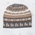 Alpaca blend knit hat, 'Alpaca Mountain' - Off-White Brown and Grey Diamond Motif Alpaca Blend Knit Hat thumbail