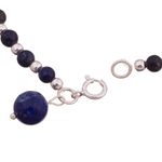 Lapis lazuli beaded bracelet, 'Magical Gleam' - Lapis Lazuli Beaded Bracelet Crafted in Peru