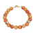 Gold accented agate beaded bracelet, 'Vibrant Sun' - Gold Accented Agate Beaded Bracelet from Peru thumbail