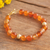 Gold accented agate beaded bracelet, 'Vibrant Sun' - Gold Accented Agate Beaded Bracelet from Peru (image 2b) thumbail