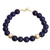 Gold accent lapis lazuli beaded bracelet, 'Golden Sea' - Gold Accent Lapis Lazuli Beaded Bracelet from Peru thumbail