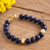 Gold accent lapis lazuli beaded bracelet, 'Golden Sea' - Gold Accent Lapis Lazuli Beaded Bracelet from Peru (image 2b) thumbail