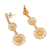 Gold plated filigree dangle earrings, 'Circular Glimmer' - Circular Gold Plated Sterling Silver Filigree Earrings (image 2d) thumbail