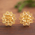 Gold plated filigree button earrings, 'Fantasy Stars' - Floral Gold Plated Sterling Silver Filigree Button Earrings thumbail
