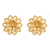 Gold plated filigree button earrings, 'Fantasy Stars' - Floral Gold Plated Sterling Silver Filigree Button Earrings