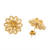 Gold plated filigree button earrings, 'Fantasy Stars' - Floral Gold Plated Sterling Silver Filigree Button Earrings (image 2c) thumbail