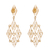 Gold plated filigree dangle earrings, 'Colonial Geometry' - Geometric Gold Plated Sterling Silver Filigree Earrings thumbail