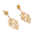 Pendientes colgantes filigrana chapados en oro - Pendientes geométricos de filigrana en plata de primera ley recubierta de oro