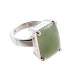 Aventurine cocktail ring, 'Serene Meadow' - Rectangular Aventurine Cocktail Ring from Peru