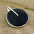 Obsidian pendant, 'Midnight Marvel' - Obsidian Circle and Sterling Silver Pendant from Peru (image 2) thumbail