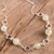 Opal link necklace, 'Effervescent Beauty' - Round Opal Bead and Sterling Silver Circles Link Necklace (image 2) thumbail