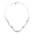 Opal link necklace, 'Effervescent Beauty' - Round Opal Bead and Sterling Silver Circles Link Necklace thumbail