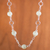 Opal link necklace, 'Effervescent Beauty' - Round Opal Bead and Sterling Silver Circles Link Necklace (image 2b) thumbail
