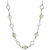 Opal link necklace, 'Effervescent Beauty' - Round Opal Bead and Sterling Silver Circles Link Necklace (image 2c) thumbail