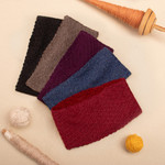 100% baby alpaca ear warmer, 'Wavelength in Boysenberry' - Boysenberry 100% Baby Alpaca Honeycomb Pattern Knit Headband