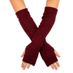 100% baby alpaca fingerless mitts, 'Luscious Twist in Burgundy' - Burgundy 100% Baby Alpaca Cable Knit Fingerless Mitts