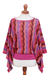 Alpaca blend sweater, 'Samba Sizzle' - Fuchsia and Purple Wavy Vertical Stripe Alpaca Blend Sweater (image 2a) thumbail