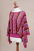 Alpaca blend sweater, 'Samba Sizzle' - Fuchsia and Purple Wavy Vertical Stripe Alpaca Blend Sweater (image 2c) thumbail
