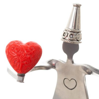 Aluminum sculpture, 'Lover Boy' - Signed Love-Themed Aluminum Sculpture from Peru