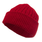 100% alpaca knit hat, 'Comfy in Red' - Crimson Red 100% Alpaca Soft Cable Knit Hat from Peru